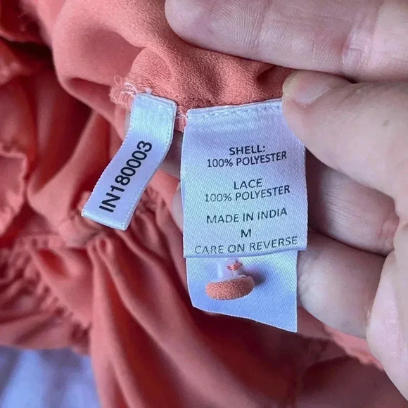 NWOT Happy X Nature Kate Hudson Lark Peachy Pink Long Sleeve Flowy Blouse SIZE M - Picture 11 of 11